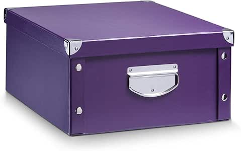Zeller 17794 Caja de almacenaje de cartón Morado (Lila) 16.5 x 28 x 15 cm: Amazon.es: Hogar