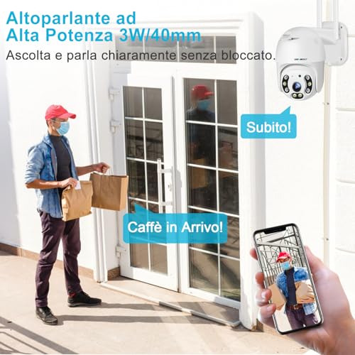 GENBOLT Outdoor Wi-Fi Camera [DC&PoE],2.5K Outdoor Surveillance Camera PoE CCTV IP Security Camera with Color Night Vision, PTZ 4X Digital Zoom, 2-Audio Sound and Light Alarm