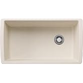 BLANCO 443071 Diamond Silgranit Super Single Undermount Kitchen Sink, 33.5" L X 18.5" W - Soft White
