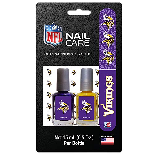 Worthy Promo NFL Minnesota Vikings Nail Care Set, 4-Piece Set, Yellow, Purple - Thumbnail 2