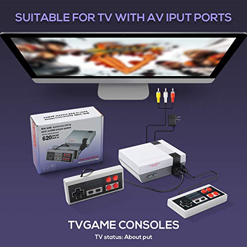 hengjieshangmao Retro Game Console, AV Output Console Built-in Hundreds of Classic Video Games(1Pc)