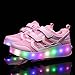 Chic Sources Girls Light up Roller Shoes with Two Wheels Skate Sneakers for Little Kids 1 Pink