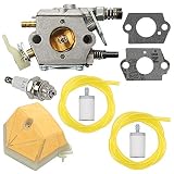 Powtol Mckin 503281504 Carburetor fits Husqvarna 51 55 Chainsaw Parts WT-170 with Air Filter Tune Up Kit