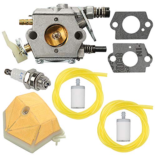 Powtol Mckin 503281504 Carburetor fits Husqvarna 51 55 Chainsaw Parts WT-170 with Air Filter Tune Up Kit