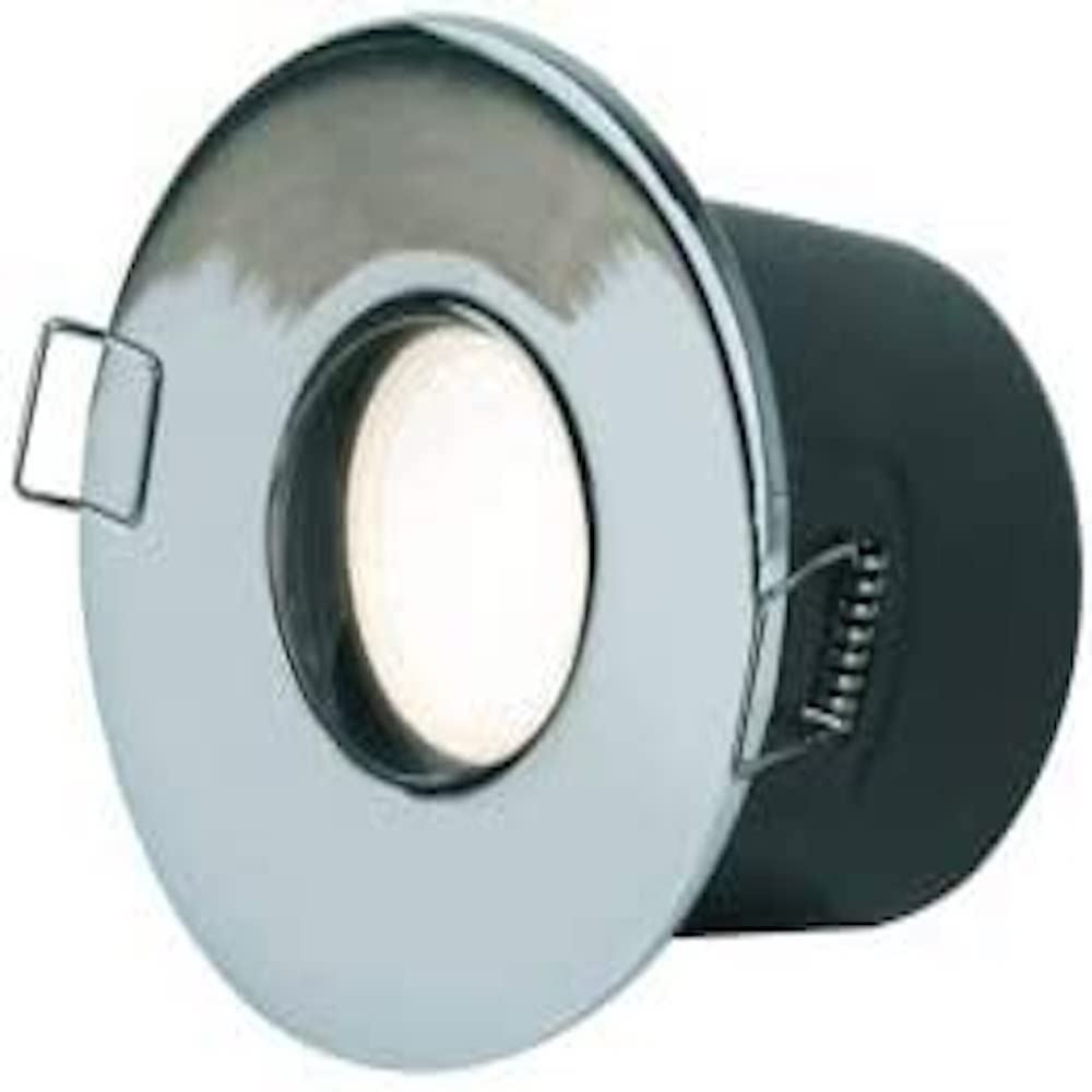 Luceco IP65 Fixed Fire Rated GU10 Downlight, Polished Chrome