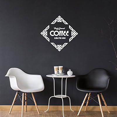 Pulse Vinyl Fresh Ground Coffee Roasted Here Wall Art Decal 23 X 23 Cafe Wall Decor