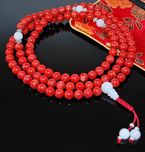 Red Coral Mala Prayer Beads