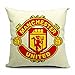PopPhoto® 18 X 18 Inches Football Club Symbol Thick Retro Cotton and Linen Throw Pillow Cover Cushion Cover Car Cushion Pillow Case (Manchester United)