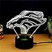 Denver Broncos Light 3D LED Night Light Lamps by King's Bridal A Great Nightlight with a Soft Glow for Kids Home Decor Lamp Football Fans Gifts to Boys Adults Friends