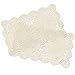 yazi Crochet Cotton Lace Placemats Doilies Rectangle Doilies Value Pack 2pc, Beige, 10inches by 16inches