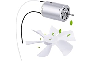 WKZO 6 inch RV Vent Fan Blade with 12V RV Vent Motor D-Shaft for Heng's, Elixir, Ventline, Jensen RV,Replacement Parts for RV Bathroom Exhaust Fan,White