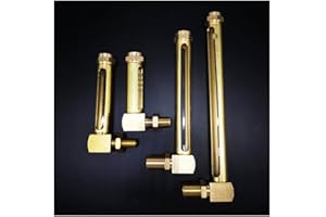 1pcs Brass Oil Liquid Level Indicator Sight Glass Gauge - 1/4"/3/8"/1/2" Male Thread L-Shape for Lathe/Engine/Tractor(1/2"x50