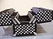 Caboodles Charmed 4 Tray Train Case with White Polka Dots, Black, 3.63 Pound