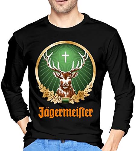 SeanDouglas Mans Jagermeister Outdoor Long Sleeve Tshirts Black