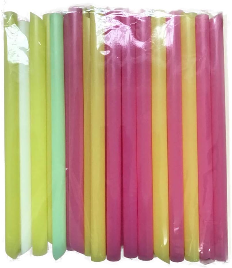 Assorted Bright Colors Reusable Jumbo Smoothie Straws, Pack of 800 Pieces 10mm Wide Bubble Tea Straws