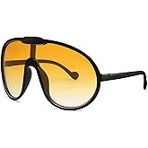 Dollger Oversized One Piece Sunglasses For Women Fashion Men Wrap Around UV400 Shield Goggles