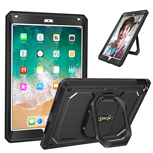 Fintie iPad 9.7 Inch 2018/2017 Case - [Tuatara Magic Ring] 360 Rotating Multi-Functional Grip Stand Shockproof Fully-Body Rugged Cover with Built-in Screen Protector