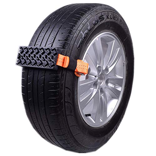Outzone Anti Skid Tire Blocks 2PCS Emergency Snow Mud Sand Tire Chain Straps Traction Device for Trucks and SUVs - Get Unstuck Now