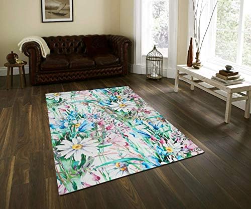 Wolofo Tribe Multicolor Classy Modern Look Carpet/Carpet for Home/Carpet for Living Room/Carpets for Bedroom are All Floral Design Carpets Size- 4 feet X 6 feet