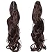S-noilite Clip In Ponytail Hair Extensions Claw Clip In Ponytail Extention Hairpiece Long Curly Jaw Clip In Ponytail for Women Synthetic Fiber Hair 18 Inch Medium Brown