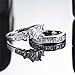 Sterling Silver Three Stone CZ Princess Cut Women's Wedding Engagement Bridal Ring Set