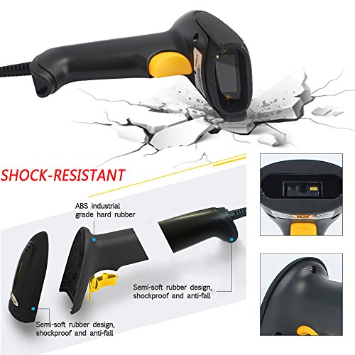 NYEAR USB Barcode Scanner Screen Printed Wired Barcode Scanner 2D Barcode Reader with Stand Automatic Handhold Bar Code Scanner with 1.8m(5.9ft) USB Cable for Tablets,Computers,Cashier,NT800-U&T - Thumbnail 2