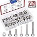 Hilitchi 210pcs M3 Stainless Steel Hex Socket Head Cap Screws Nuts Assortment Kit with Box (M3)