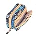evoon Essential Oils Bag, Durable Canvas Portable Carrying Cases, for Essential Oils Accessories Double-Layer Storage Travel Bag Holds 12 Bottles (Blue)