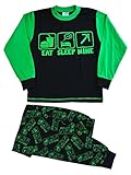 Boy's Eat Sleep Mine Pajamas All Over Print 7 to 14 Years