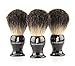 Men's Pure Badger Shaving Brush | Perfect Shave by Beau Brummell | Ergonomic Waterproof Black Resin Handle | 100% Badger Brush with Refined Materials | For Safety, Straight, Shaving and Double Razors