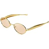 SODQW Retro Oval Sunglasses for Women Vintage Round Sun Glasses with Gold Metal Temples UV400 Protection 2025 Shades