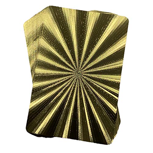 Kxlody Playing Cards ,Radiation Sensation Design Cool Gold Foil Plastic Poker Cards Waterproof Deck of Cards with Gift Box,Suitable for Party Games and Entertainment (Gold-Radiation)