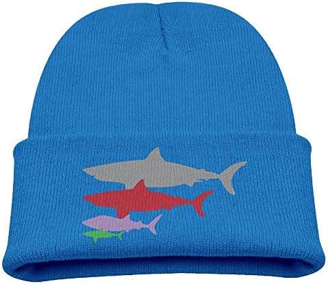 HSXOOW Beanie Children's Shark Pattern Warm Beanie Hat Skull Cap