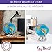 LED Light Up Globe with Bluetooth Speaker, Chrome Base and Detailed World Map - Constellations Glow at Night - Projects Star Lights on Ceiling as Nightlight - 12.5 x 9