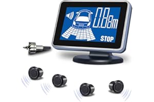 Car Auto Vehicle Reverse Backup Radar System with 4 Parking Sensors Rear Distance Detection kit Parktronic Assistant Beep Voi