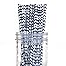 Dress My Cupcake 25-Pack Vintage Paper Straws, Navy Blue Chevron