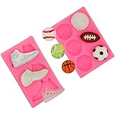 2PCS Sports Basketball Shoes Cakes Silicone Mould (kits)