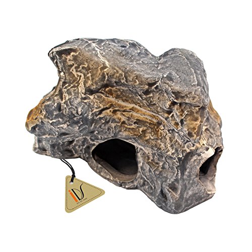 IDS Fish Tank Cichlid Stones Ceramic Caves Aquarium Rock Decor for Shrimp Breeding – C