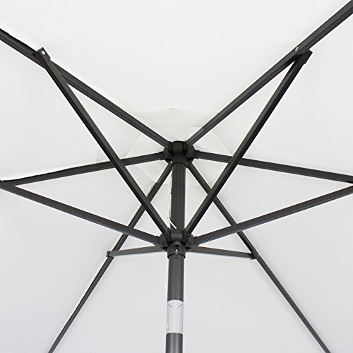 Sekey® Sonnenschirm Ø 300 cm Alu-Ampelschirm Marktschirm Gartenschirm Terrassenschirm Weiß UV50+ – Bild 4