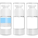GIVITASOT 0.5 OZ/15ML Airless Pump Bottles, 3 Pack Lotion Dispenser Travel Size Pump Bottles, Vacuum Cosmetic Travel Bottle f