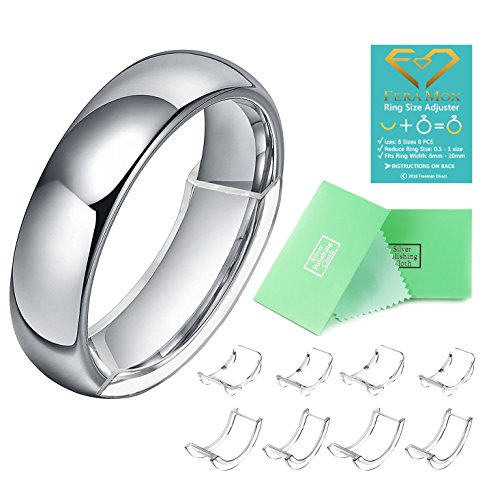 Invisible Ring Size Adjuster for Loose Rings Ring Adjuster Fit Mens Rings with Jewelry Polishing Cloth ... (8PCS, For Mens Rings)