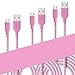 [3 Pack] Fasgear Micro USB(3ft,6ft,10ft) - Premium Charging Cables [Braided Nylon] for Samsung, Nexus, LG, Android Smartphone and More (Pink)