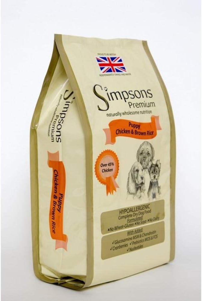 Simpsons Premium Puppy Chicken & Brown Rice Junior Dog Food - 2kg