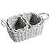CutieUnion Cotton Woven Storage Baskets with Dual Rope Handles for Toy Storage Durable Nursery Bins(3 Pack,Grey)