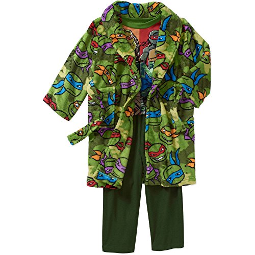 Toddler Boys Teenage Mutant Ninja Turtles Bath Robe &amp; Pajamas Set Size 2T