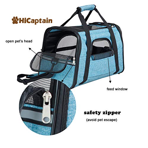 HiCaptain Soft Side Pet Carrier with Removable Fleece Mat, Airline Approve Travel Cat Carrier Perfect for Small Animals (Pink)
