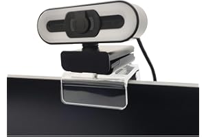 HTLAKIKJ Webcam Mount for Monitor, Compatible with Logitech and other Webcams with 1/4'' Thread, Acrylic Clear Mount on Monit