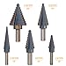 Titanium HSS Step Drill Bits Set with 1/4-Inch and 3/8-Inch Shanks By Centh, SAE, 5-Piece with Aluminum Protective Case
