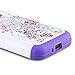 Galaxy Luna Case, Express 3 Case, J1 2016 Case,Elegant Choise Slim Dual Layer Armor Studded Rhinestone Bling Phone Case Cover with Flower Pattern for Samsung Galaxy Luna /J1 2016 (White/Purple)
