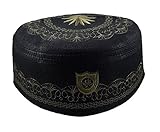 Alwee ALW005 Muslim Prayer Hat Men Islam Kufi Headware Skull Cap Ramadan Eid Gift (24 inch (61 cm.), Black)